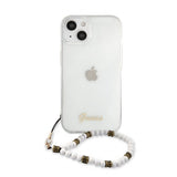 Guess iPhone 13 Kuori Pearl Handle Script Logo Valkoinen