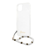 Guess iPhone 13 Kuori Pearl Handle Script Logo Valkoinen