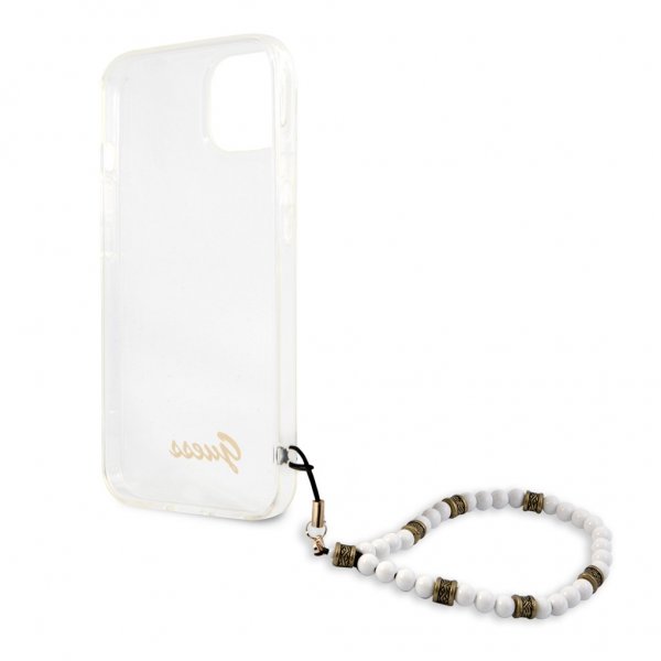 Guess iPhone 13 Kuori Pearl Handle Script Logo Valkoinen