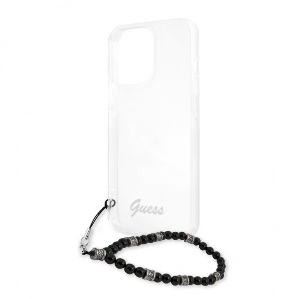 Guess iPhone 13 Pro Max Suojakuori Pearl Handle Script Logo Musta