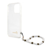 Guess iPhone 13 Pro Max kuori Pearl Handle Script Logo White