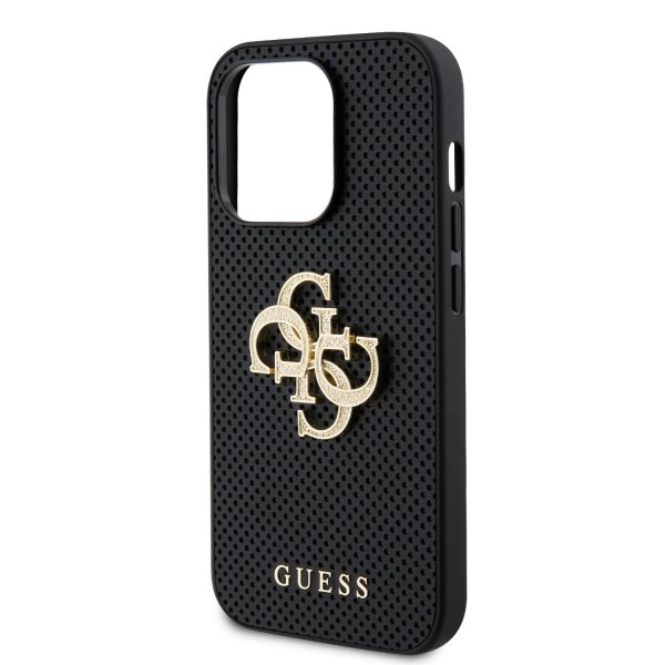 Guess iPhone 15 Pro Perforoitu Glitter Musta -kuori