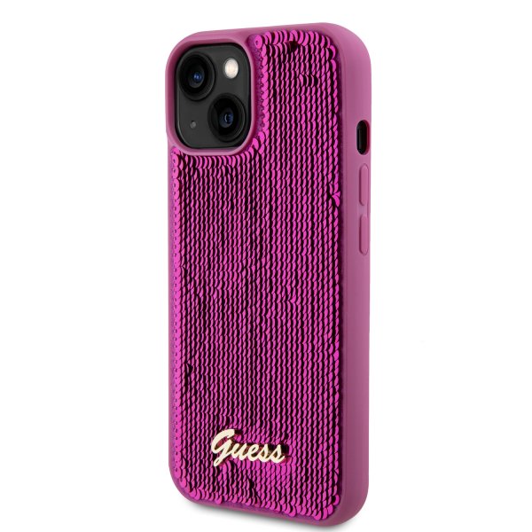 Guess iPhone 15 Kuoret Sequin Fuschia