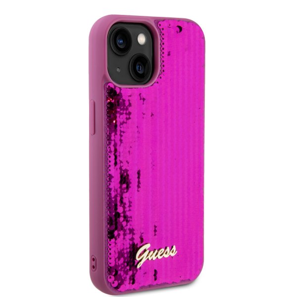 Guess iPhone 15 Kuoret Sequin Fuschia