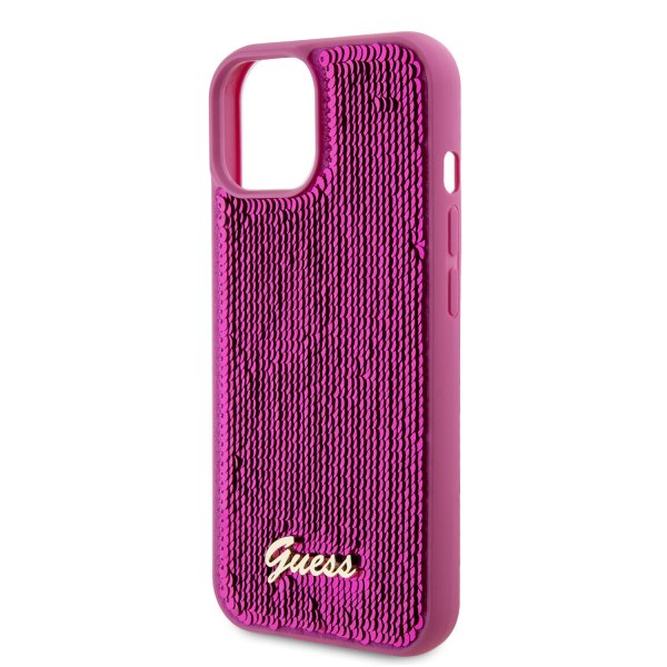 Guess iPhone 15 Kuoret Sequin Fuschia