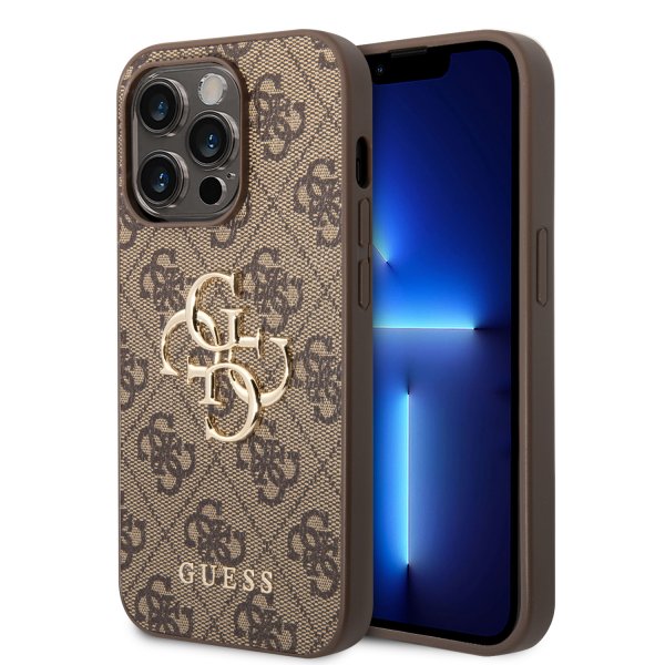 Guess iPhone 15 Pro Max Kuori 4G Logo Ruskea