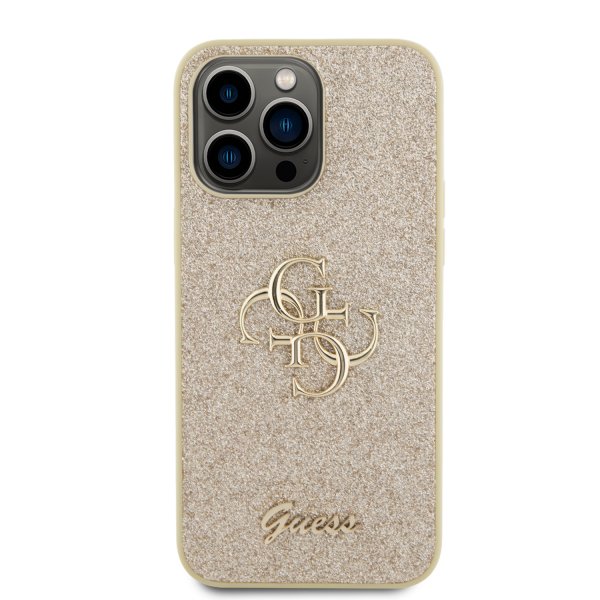 Guess iPhone 15 Pro Max Suojakuori Fixed Glitter Kulta