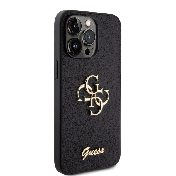 Guess iPhone 15 Pro Max Suojakuori Fixed Glitter Musta