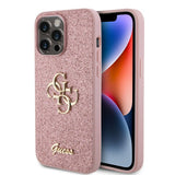 Guess iPhone 15 Pro Max Kuori Fixed Glitter Pink