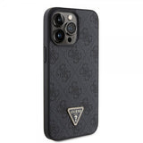 Guess iPhone 15 Pro Max Kuori 4G Metal Triangle Strass Musta