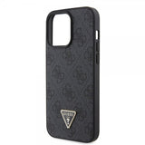 Guess iPhone 15 Pro Max Kuori 4G Metal Triangle Strass Musta