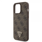 Guess iPhone 15 Pro Max Kuori 4G Metal Triangle Strass Ruskea
