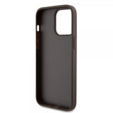 Guess iPhone 15 Pro Max Kuori 4G Metal Triangle Strass Ruskea