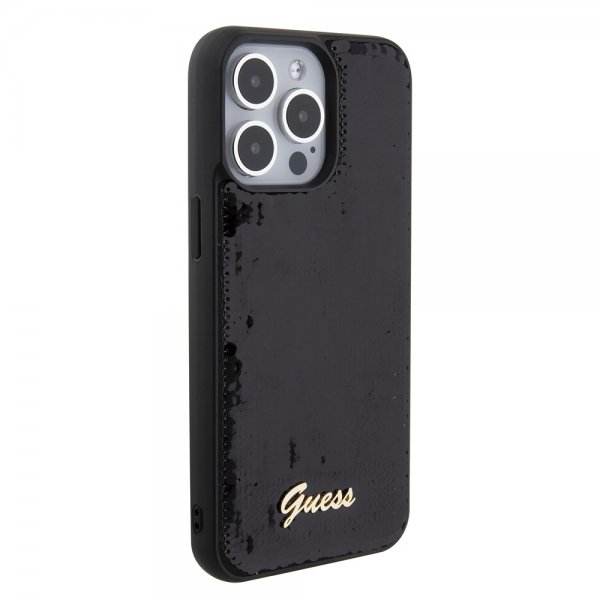 Guess iPhone 15 Pro Max Kuori Sequin Musta