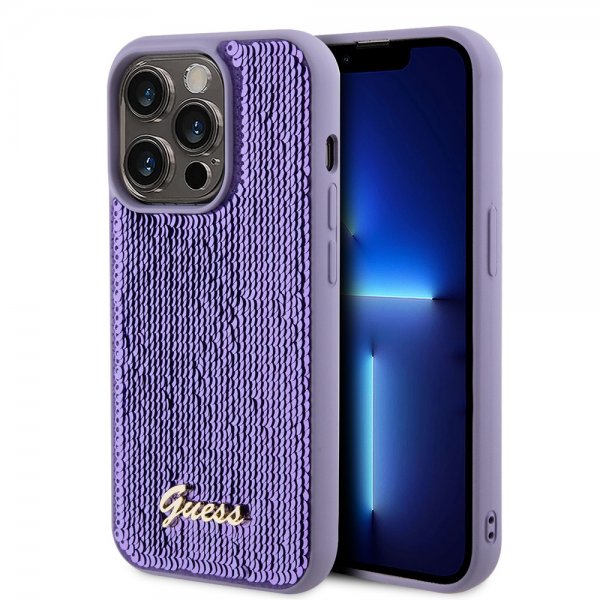 Guess iPhone 15 Pro Max Kuori Sequin Violetti