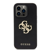 Guess iPhone 15 Pro Max Kuori Perforated Glitter Musta