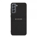 Guess Samsung Galaxy S21 FE Kuori Saffiano Metal Logo Musta