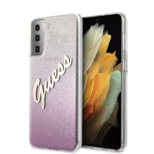Guess Samsung Galaxy S21 Kuori Vintage Pinkki