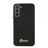 Guess Samsung Galaxy S22 Plus -suojakuori, Script Metal Logo, musta