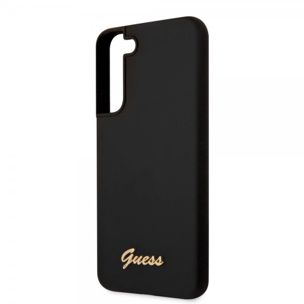 Guess Samsung Galaxy S22 Plus -suojakuori, Script Metal Logo, musta