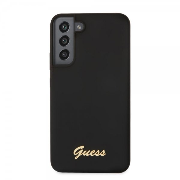 Guess Samsung Galaxy S22 Kuori Script Metal Logo Musta