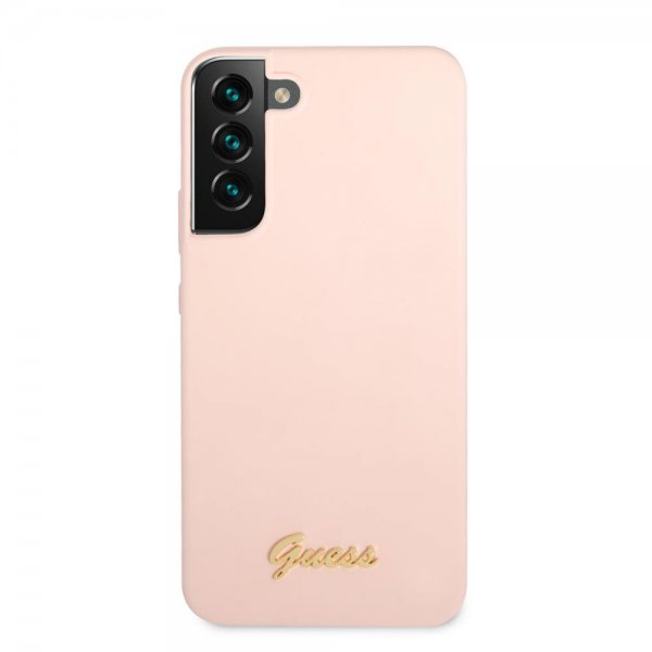 Guess Samsung Galaxy S22 Kuori Script Metal Logo Pale Pink