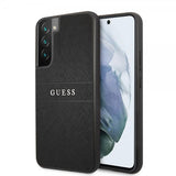 Guess Samsung Galaxy S22 Kuori Saffiano Metal Logo Musta