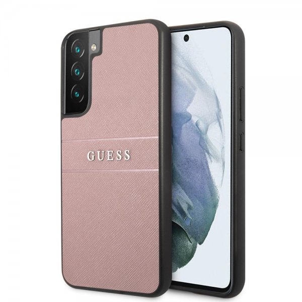 Guess Samsung Galaxy S22 Kuori Saffiano Metal Logo Roosa