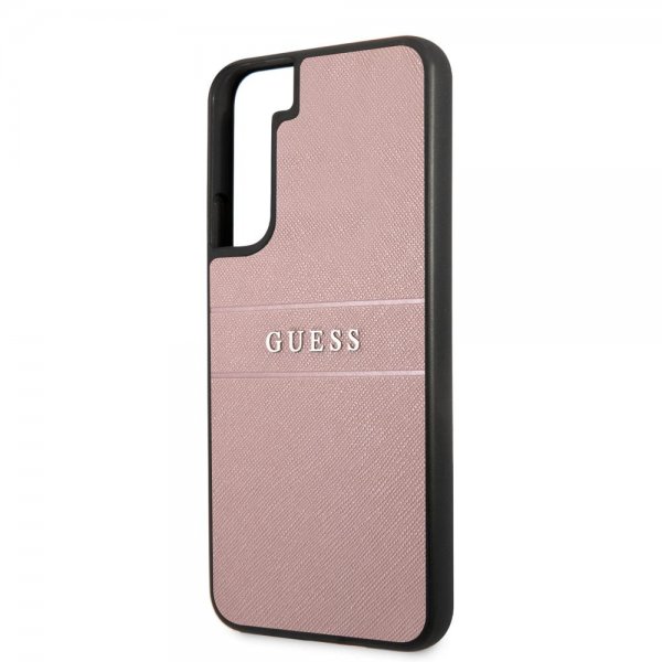 Guess Samsung Galaxy S22 Kuori Saffiano Metal Logo Roosa