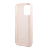 Guess iPhone 13 Pro -silikonikuori, jossa on MagSafe-metallilevy, pinkki