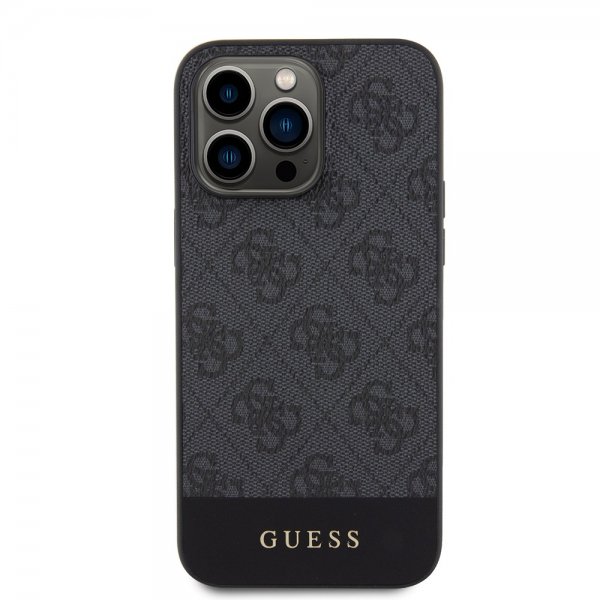Guess iPhone 15 Pro Max Kuori Bottom Stripe MagSafe Musta