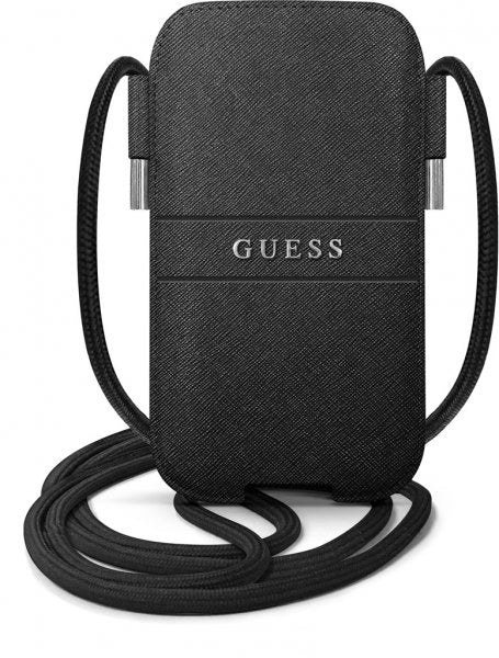 Guess Pouch Saffiano Medium Musta
