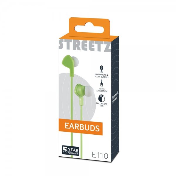 Streetz Kuulokkeet E110 Nappikuulokkeet 3.5mm Vihreä