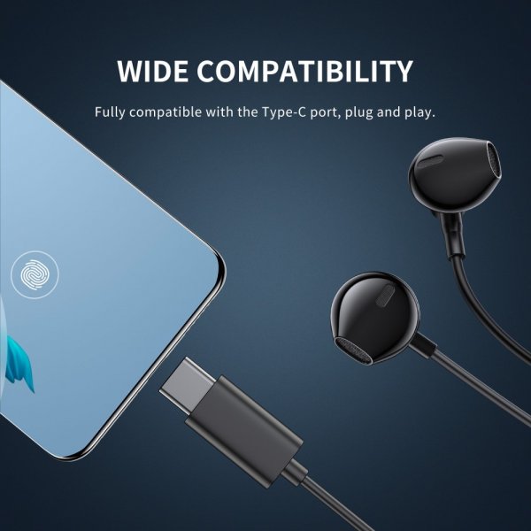 Joyroom Kuulokkeet JR-EC03 USB-C Musta