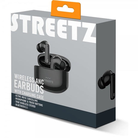 Streetz Kuulokkeet T500 langattomat ANC-nappikuulokkeet, musta