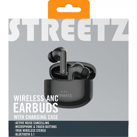 Streetz Kuulokkeet T500 langattomat ANC-nappikuulokkeet, musta