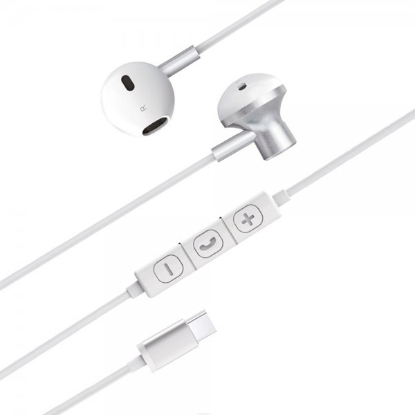 Xqisit USB-C nappikuulokkeet, valkoinen