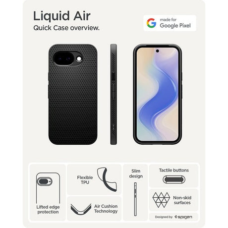 Spigen Google Pixel 10a Kuori Liquid Air Mattamusta