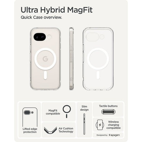 Spigen Google Pixel 10a -suojakuori Ultra Hybrid MagFit Clear White