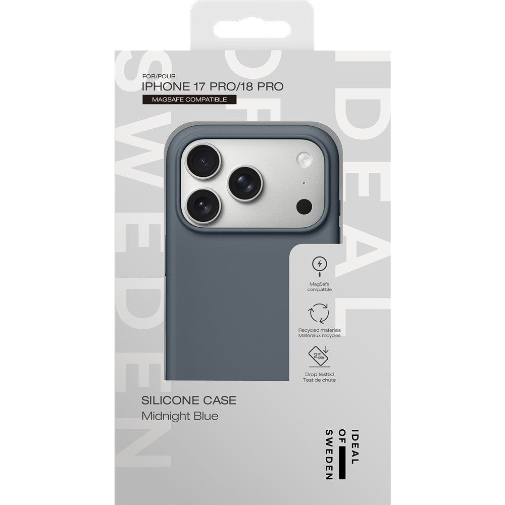 Ideal of Sweden iPhone 17 Pro/iPhone 18 Pro Kuori silikonikuori MagSafe Midnight Blue