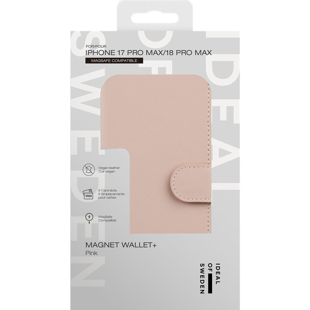 Ideal of Sweden iPhone 17 Pro Max/iPhone 18 Pro Max Kotelo Magnet Wallet+ MagSafe Vaaleanpunainen