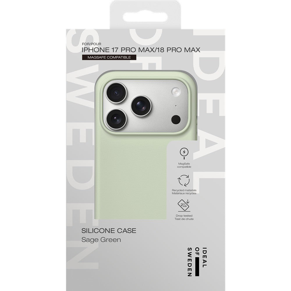 Ideal of Sweden iPhone 17 Pro Max/iPhone 18 Pro Max Kuori Silicone Case MagSafe Sage Green