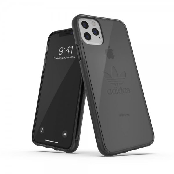Adidas iPhone 11 Pro Max -suojakuori tai suojallinen läpinäkyvä kuori FW19 Smokey Black
