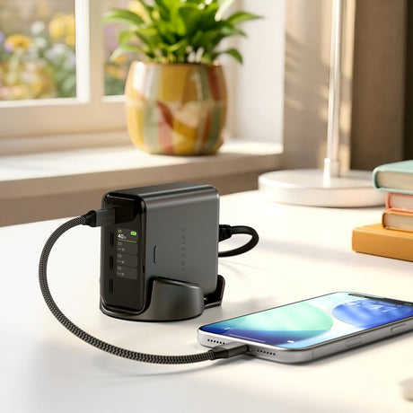 Satechi ChargeView 140W -pöytälaturi, avaruusmusta