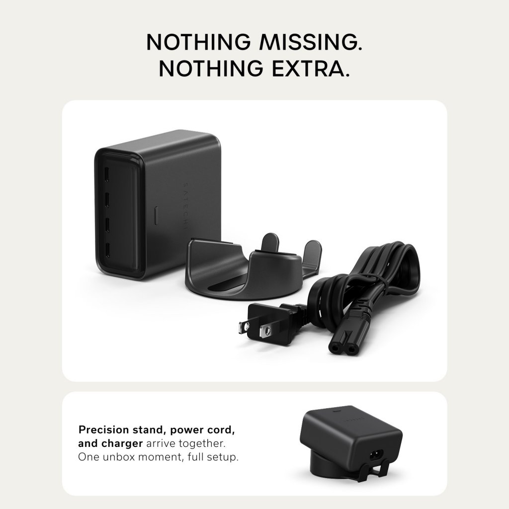 Satechi ChargeView 140W -pöytälaturi, avaruusmusta