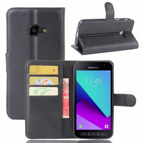 Samsung Galaxy Xcover 4/4S Kotelo Litsi Musta