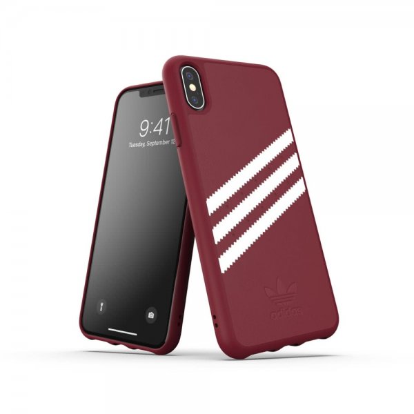 Adidas iPhone Xs Max Kuori OR 3-Stripes Snap Case Suede SS19 Punainen