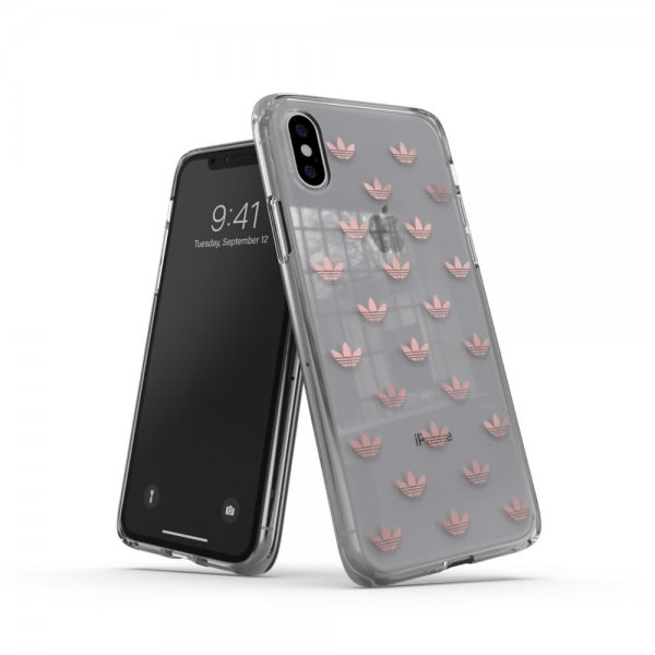 Adidas iPhone X/Xs -kuori OR Snap Case Entry SS19 läpinäkyvä ruusukulta