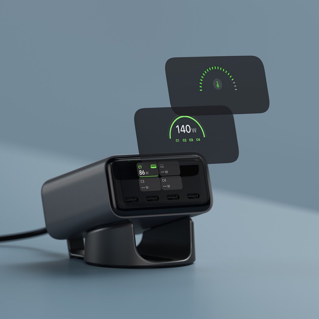 Satechi ChargeView 140W -pöytälaturi, avaruusmusta