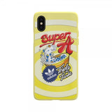 Adidas iPhone X/Xs -kuoret TAI Muotoonvalettu kotelo Bodega FW19 Shock Yellow